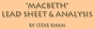 Steve Khan's Macbeth Lead Sheet