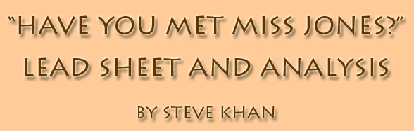 Steve Khan's Have You Met Miss Jones? Keyboard Lead Sheet